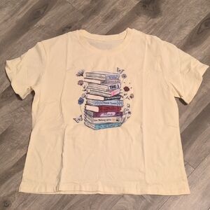 Cream Womens Shirt with Book Print